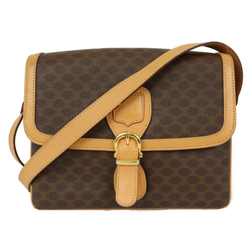 CELINE shoulder bag Macadam brown beige